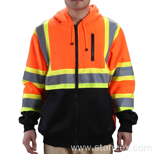 High Vis Sweater Security Hoodies Reflective Safety Jacket